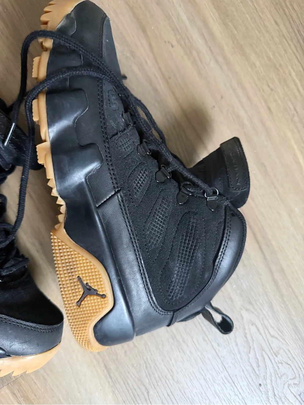 Nike Black and Gum High-Top Basketball Shoes